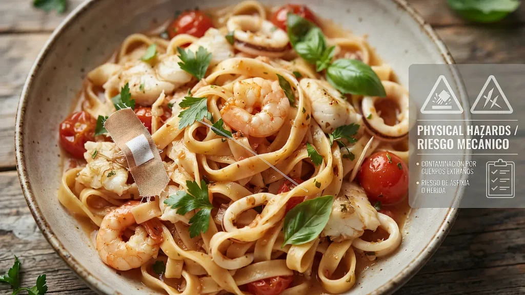 Bowl of seafood pasta with shrimp and tomatoes